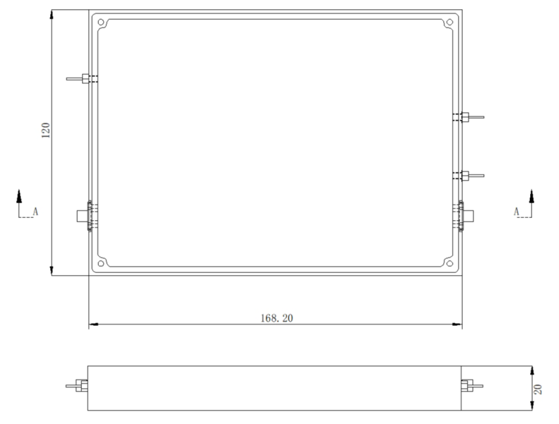 0.5~18GHz微波自动增益控制模块外形尺寸