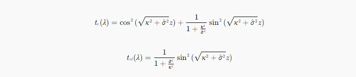 透过率t(λ)的数学表达式 透过率t(λ)的数学表达式