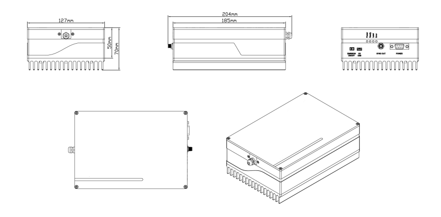 1064 nm皮秒光纤激光器机械尺寸
