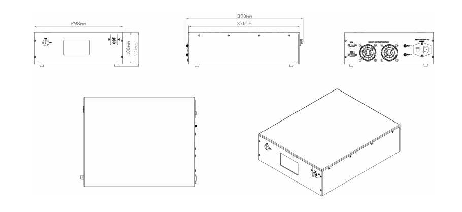 1.5um超短脉冲光纤激光器的机械尺寸 1.5um超短脉冲光纤激光器的机械尺寸