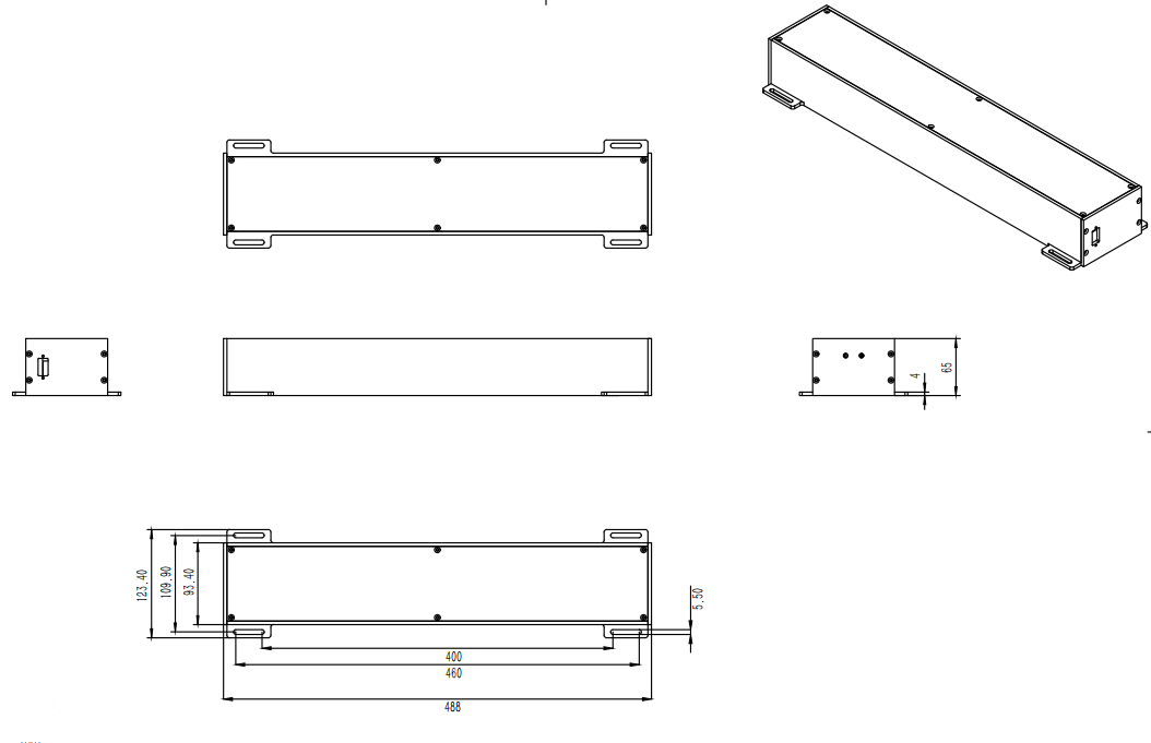 5000ps电动光纤延迟线尺寸图