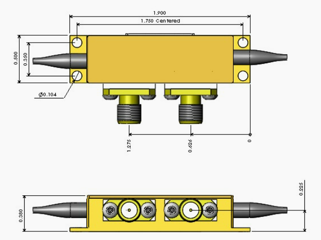 光纤型电光相位调制器机械尺寸
